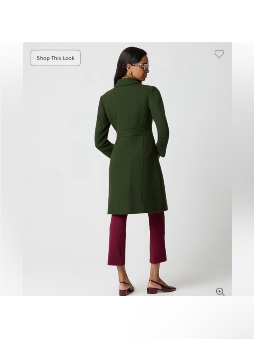 NWOT J Crew Factory Wool Blend Lady Day Coat in Pine Green - Picture 2 of 7